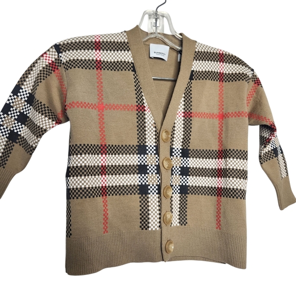 Burberry Boy's Johnny Check-Print Wool Sweater NWT - Picture 3 of 8